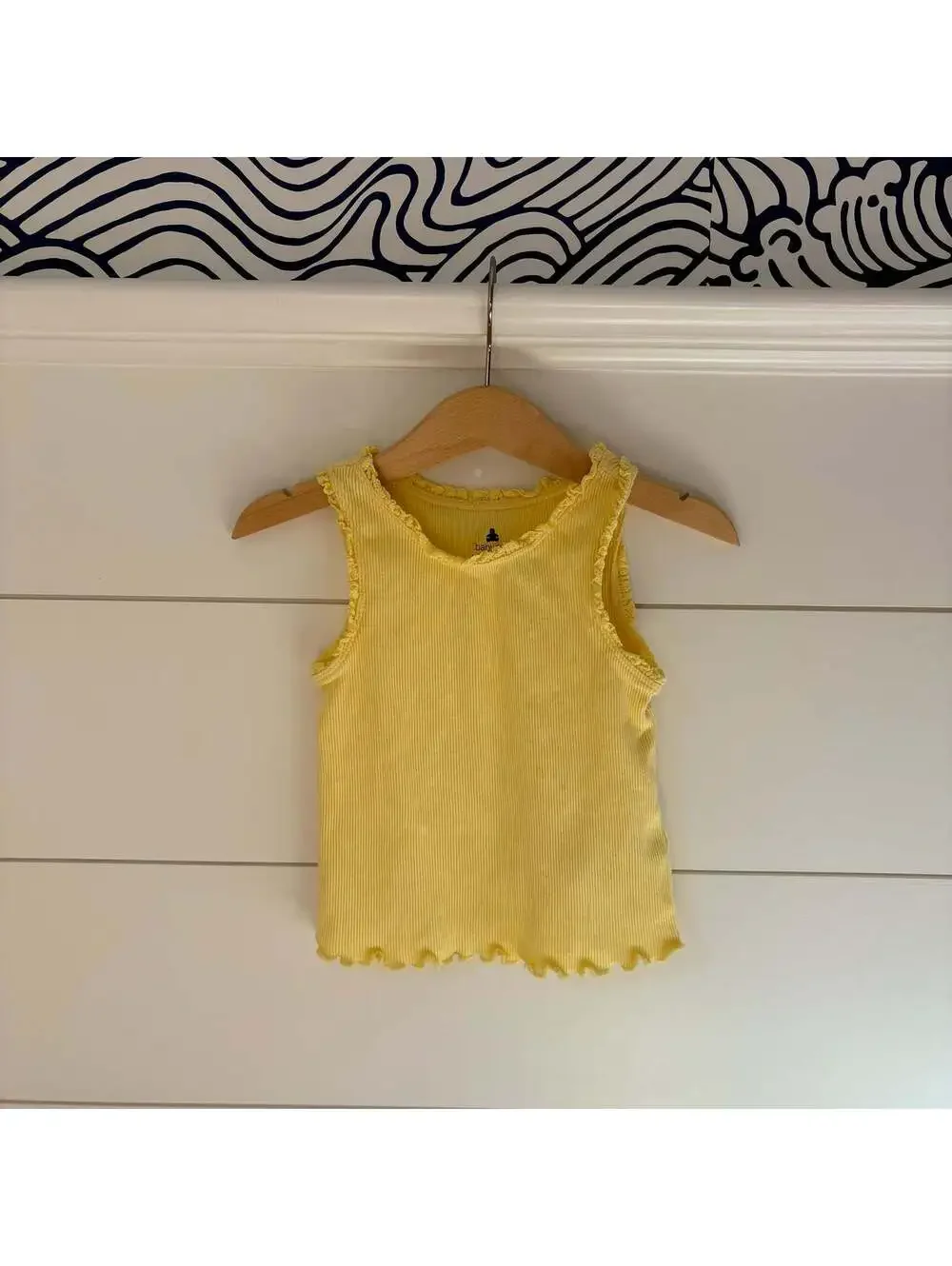 Baby Gap Toddler Girls Yellow Ribbed Summer Lace Trimmed Tank Top Size 2 Years